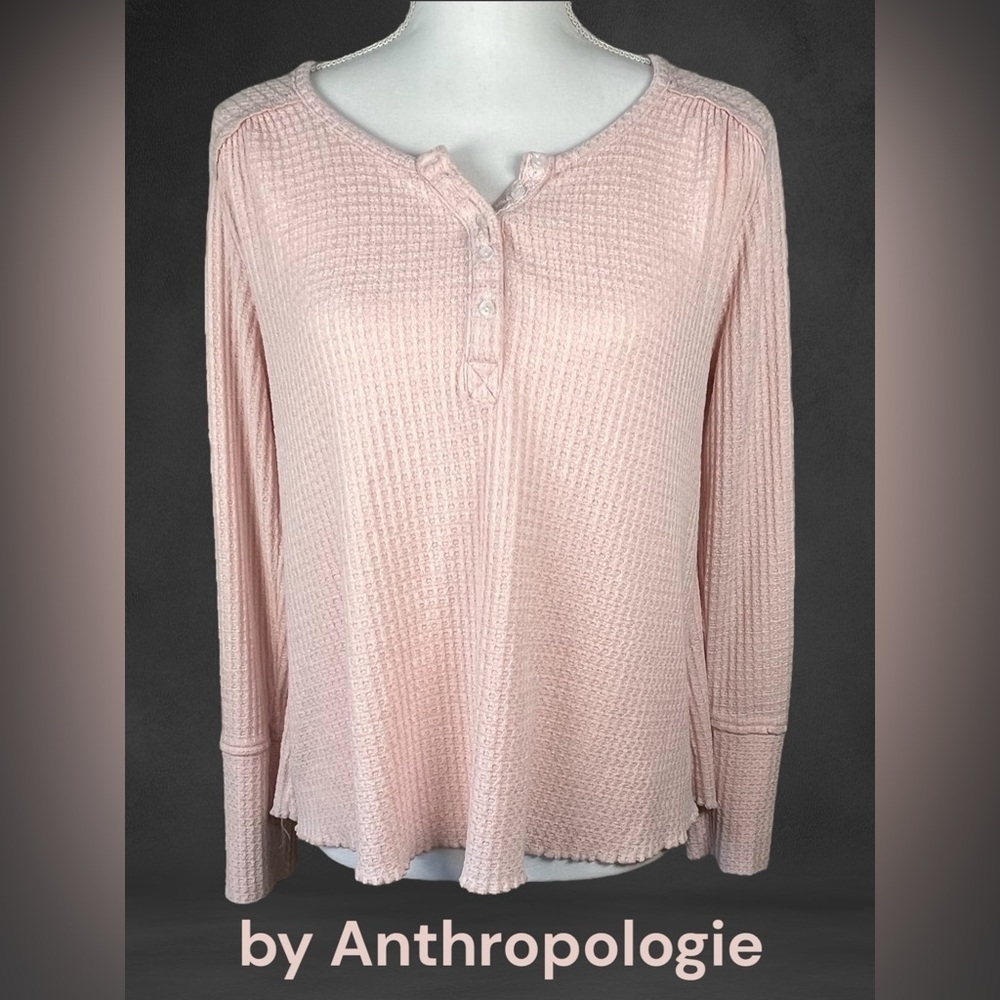 Anthropologie | Henley Waffle Knit Elizabeth Thermal Top